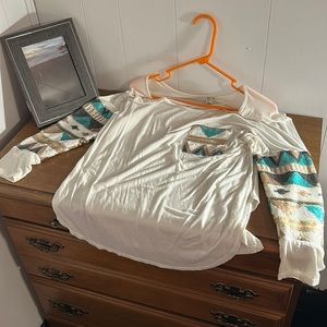 Aztec patterned shirt